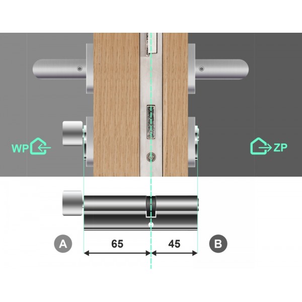 Wkładka bębenkowa z gałką LOB Comfort 65/45 system master key