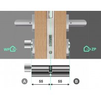 Wkładka bębenkowa z gałką LOB Comfort 55/55 system master key