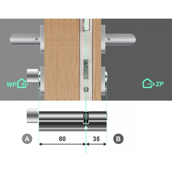 Wkładka bębenkowa z gałką LOB Optima 80/35 system master key