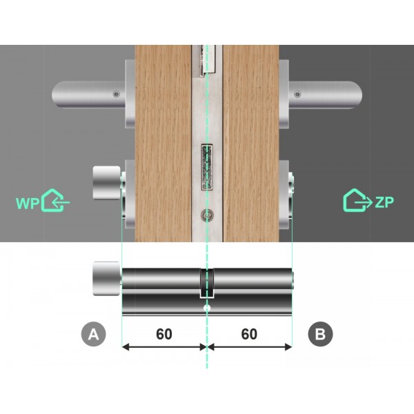 Wkładka bębenkowa z gałką LOB Optima 60/60 system master key