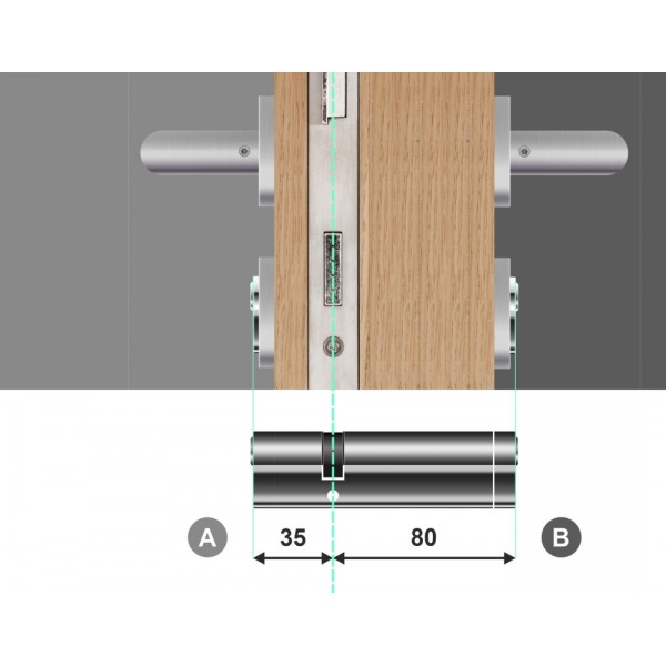 Wkładka bębenkowa dwustronna LOB Optima 35/80 system master key