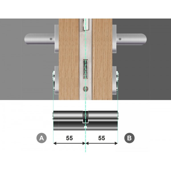Wkładka bębenkowa dwustronna LOB Optima 55/55 system master key