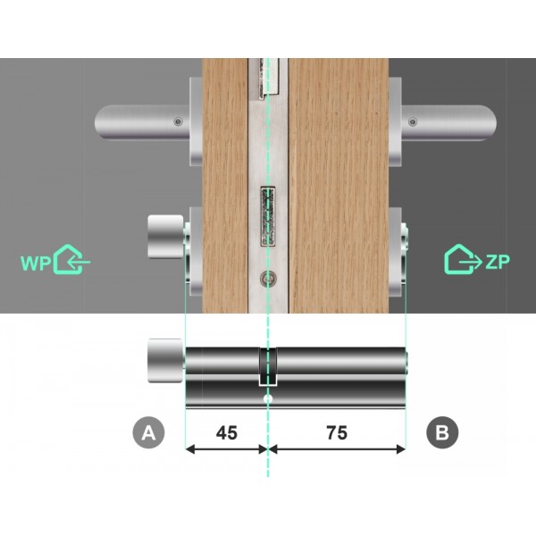 Wkładka bębenkowa z gałką LOB Optima 45/75 system master key