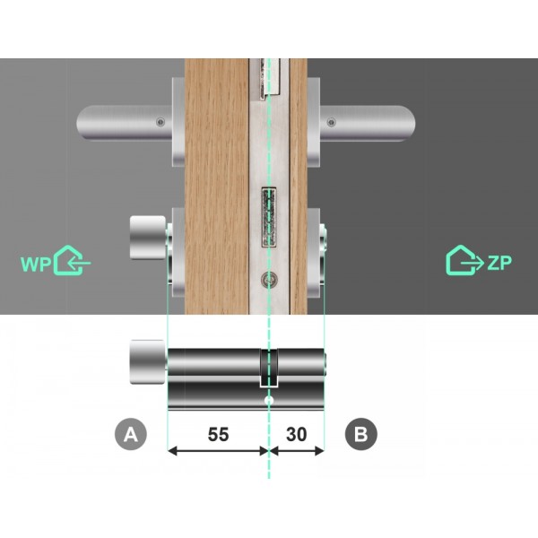 Wkładka bębenkowa z gałką 55G/30 LOB Comfort Plus NG System Master Key