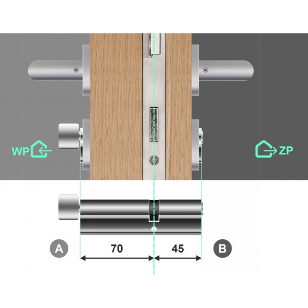 Wkładka bębenkowa z gałką 70G/45 LOB Comfort Plus NG System Master Key