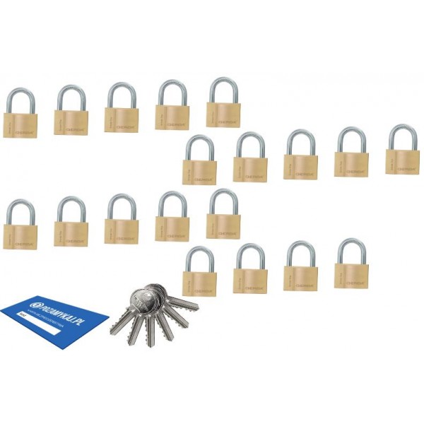 19 szt kłódki 50 jeden klucz GERDA Smart System