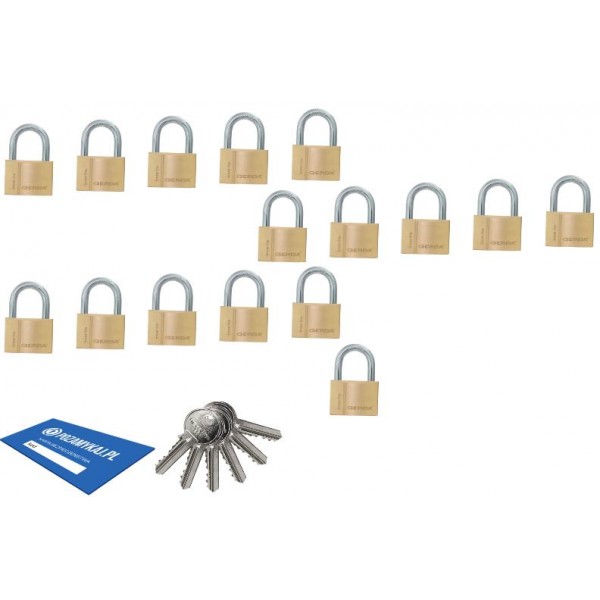 16 szt kłódki 50 jeden klucz GERDA Smart System