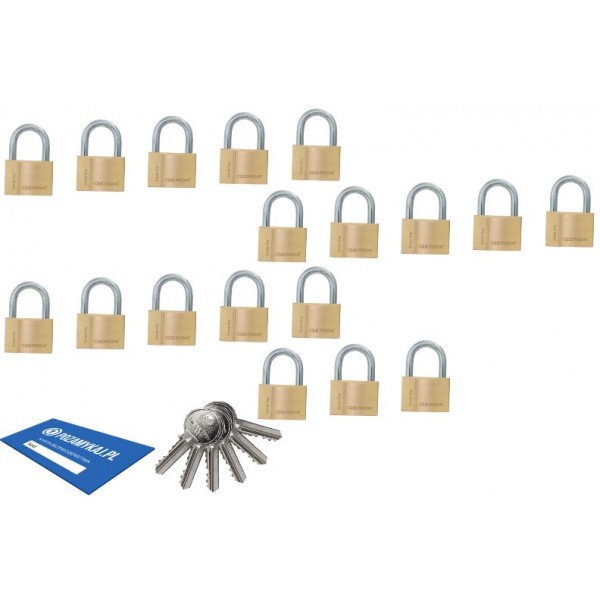 18 szt kłódki 50 jeden klucz GERDA Smart System