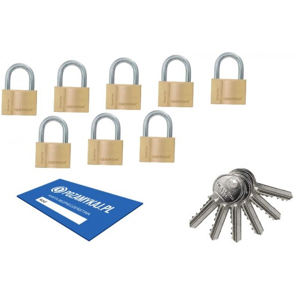 8 szt kłódki 50 jeden klucz GERDA Smart System