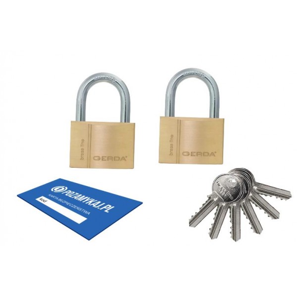 2 szt kłódki 50 jeden klucz GERDA Smart System
