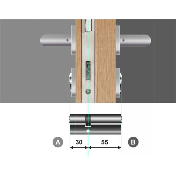 Wkładka bębenkowa dwustronna Gerda Velar 30/55 System Master Key