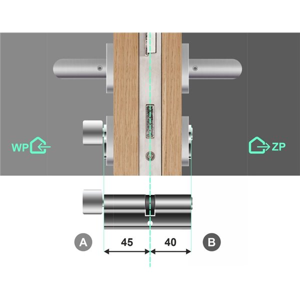 Wkładka bębenkowa z gałką Gerda Velar 45G/40 System Master Key