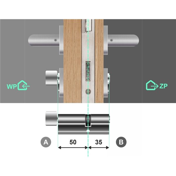 Wkładka bębenkowa z gałką Gerda Velar 50G/35 System Master Key