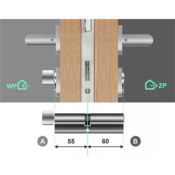 Wkładka bębenkowa z gałką Gerda Velar 55G/60 System Master Key