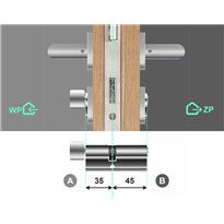 Wkładka bębenkowa z gałką i zębatką Gerda Velar 35G/45 System Master Key