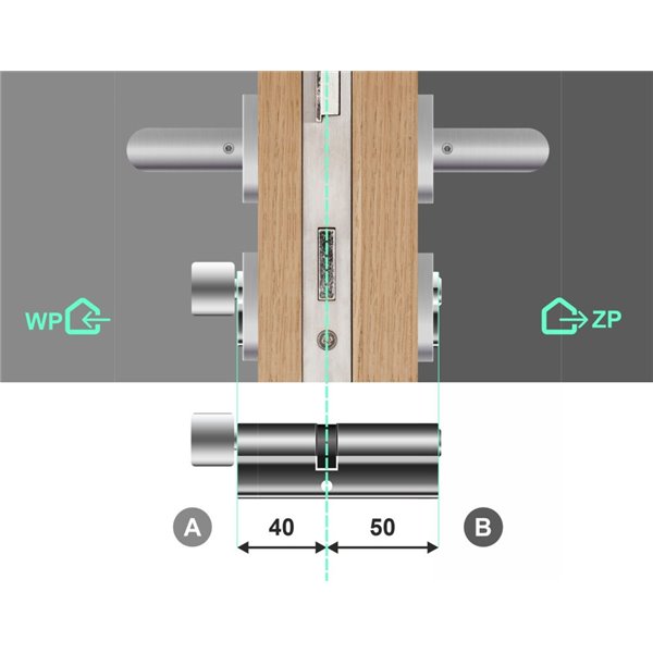 Wkładka bębenkowa z gałką i zębatką Gerda Velar 40G/50 System Master Key