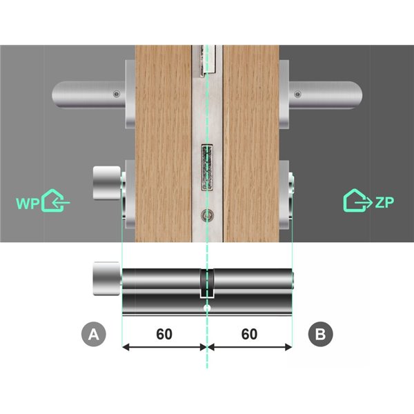 Wkładka bębenkowa z gałką Gerda Velar Pro 60G/60 System Master Key