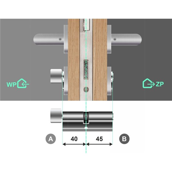 Wkładka bębenkowa z gałką i zębatką Gerda Velar Pro 40G/45 System Master Key