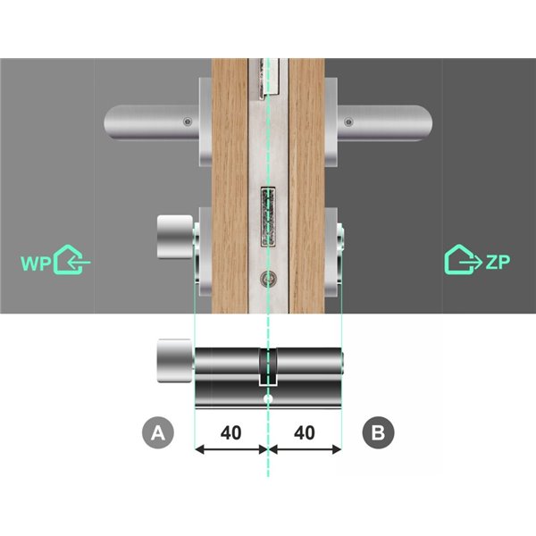 Wkładka bębenkowa z gałką i zębatką Gerda Velar Pro 40G/40 System Master Key