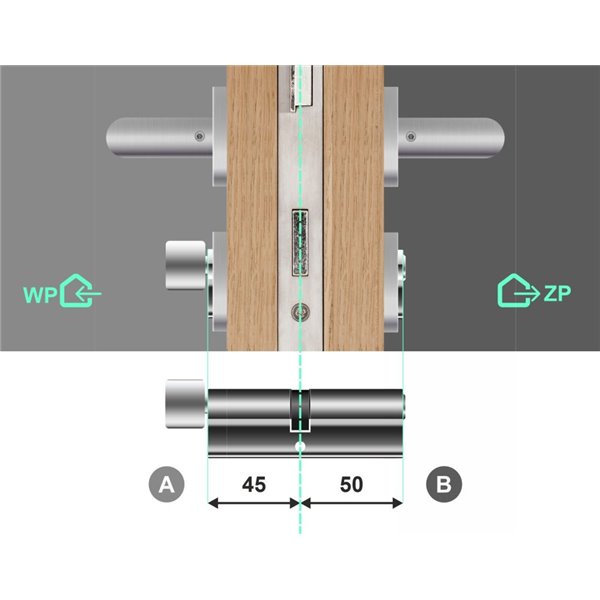 Wkładka bębenkowa z gałką i zębatką Gerda Velar Pro 45G/50 System Master Key