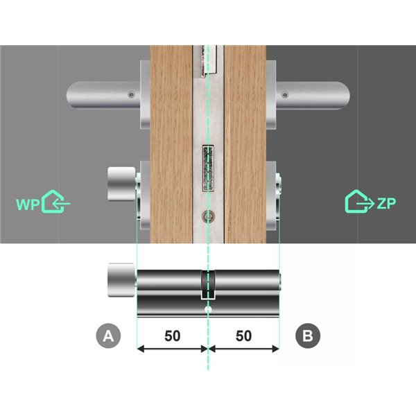 Wkładka bębenkowa z gałką i zębatką Gerda Velar Pro 50G/50 System Master Key