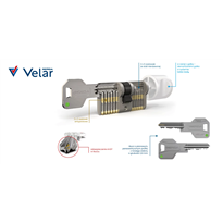 Wkładka bębenkowa z gałką i zębatką Gerda Velar 35G/45 System Master Key