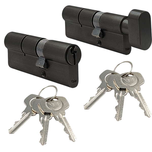 Komplet wkładek YALE 500 50/55 + 55G/50 system jednego klucza