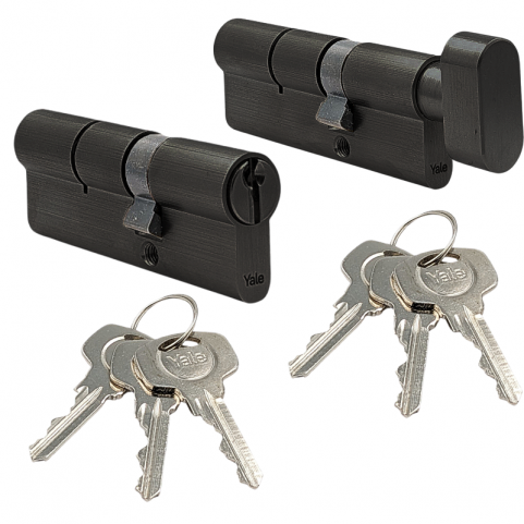 Komplet wkładek YALE 500 50/55 + 55G/50 system jednego klucza