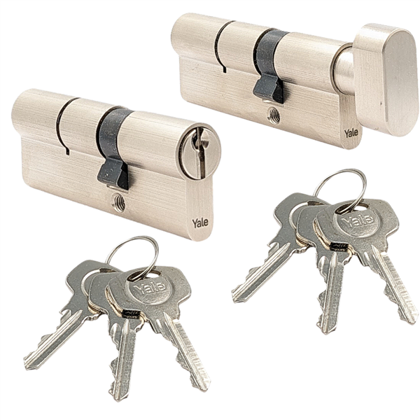 Komplet wkładek YALE 500 27/35 + 27G/35 system jednego klucza
