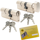 Komplet wkładek YALE 600 30/50 + 30G/50 system jednego klucza