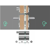 Komplet wkładek YALE 500 35/55 + 55G/35 system jednego klucza
