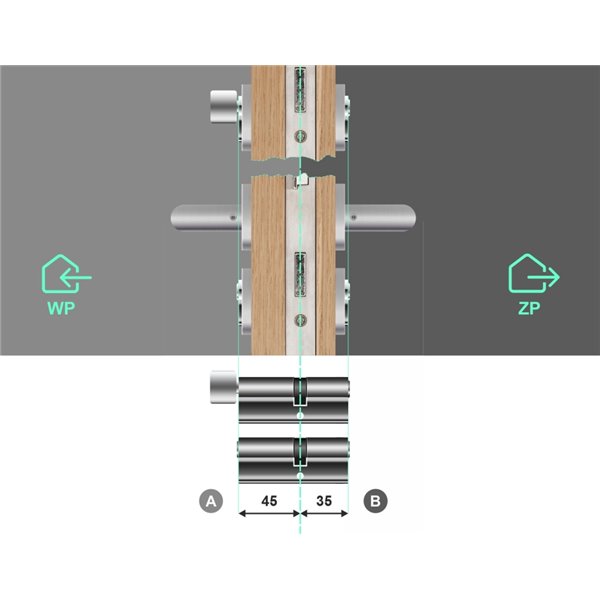 Komplet wkładek YALE 600 35/45 + 45G/35 system jednego klucza