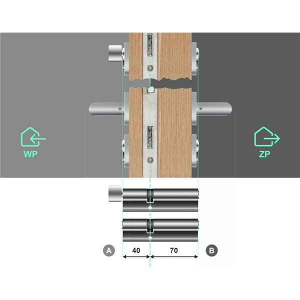 Komplet wkładek YALE 600 40/70 + 40G/70 system jednego klucza