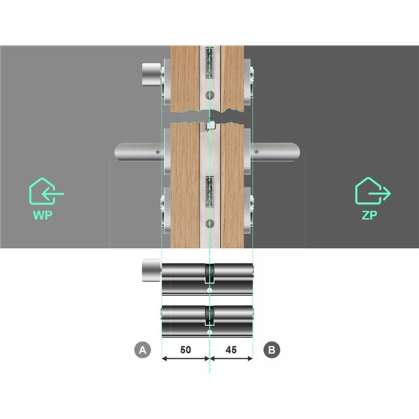 Komplet wkładek YALE 600 45/50 + 50G/45 system jednego klucza