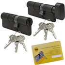 Komplet wkładek YALE 600 45/45 + 45G/45 system jednego klucza