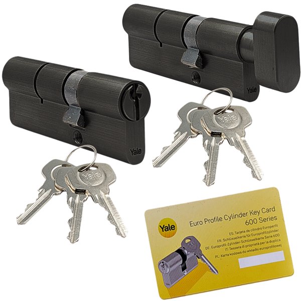 Komplet wkładek YALE 600 30/35 + 35G/30 system jednego klucza
