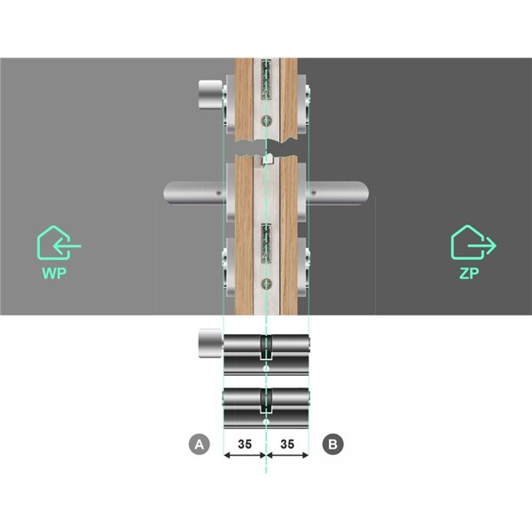 Komplet wkładek YALE 600 35/35 + 35G/35 system jednego klucza
