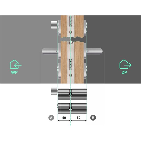 Komplet wkładek YALE 600 40/50 + 40G/50 system jednego klucza