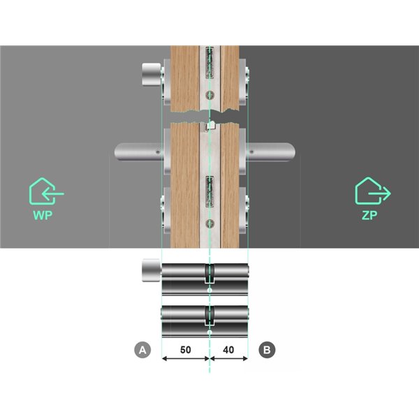 Komplet wkładek YALE 600 40/50 + 50G/40 system jednego klucza