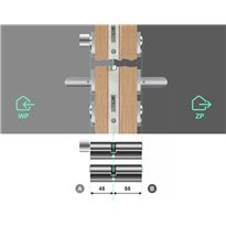 Komplet wkładek YALE 600 45/55 + 45G/55 system jednego klucza