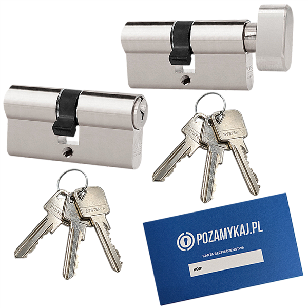 Komplet Wkładek LOB ARES 35/45 i 35G/45 system jednego klucza