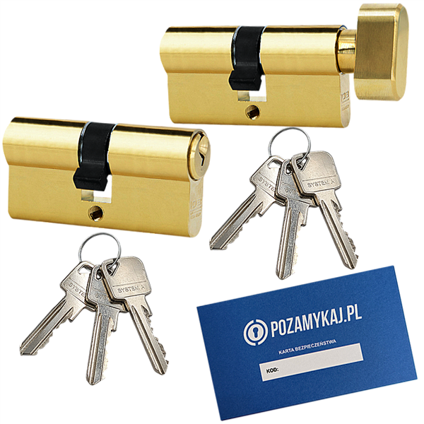 Komplet Wkładek LOB ARES 30/45 i 45G/30 system jednego klucza