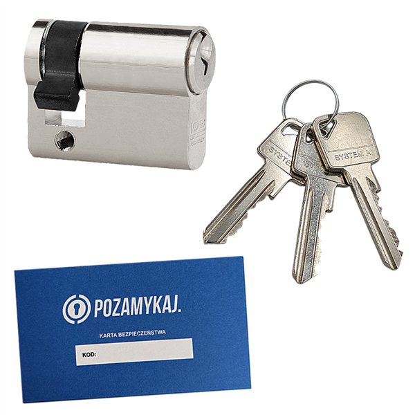 Wkładka bębenkowa jednostronna LOB ARES 9/75 system jednego klucza