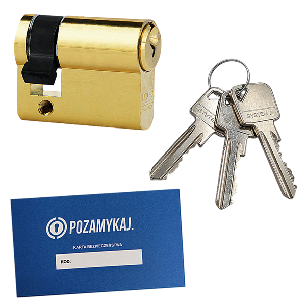 Wkładka bębenkowa jednostronna LOB ARES 9/30 system jednego klucza