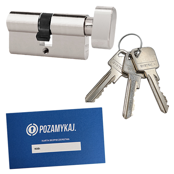 Wkładka bębenkowa z gałką LOB ARES 40G/80 system jednego klucza