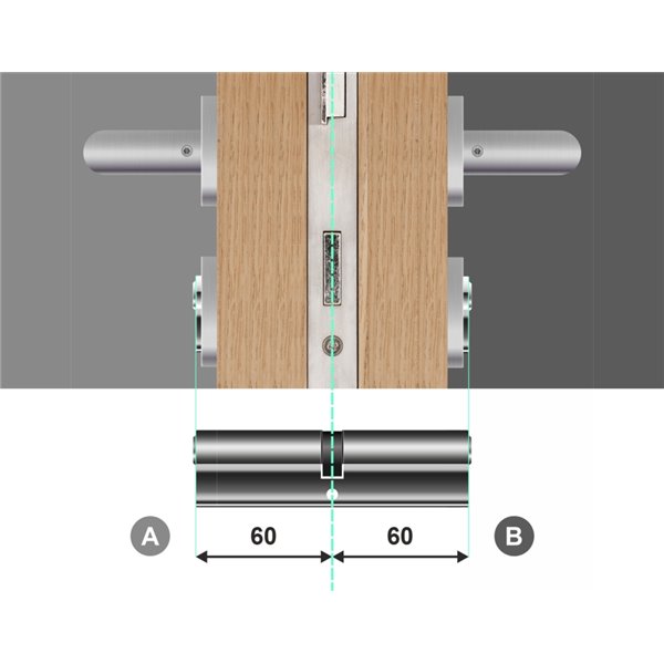 Wkładka bębenkowa z zębatką LOB ARES 60/60 system jednego klucza