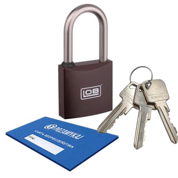 Kłódka z wydłużonym pałąkiem LOB KMM51 system jednego klucza